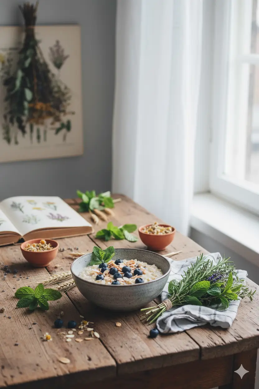 Poranek z Ziolowym Sniadaniem i Swiezymi Ziolami