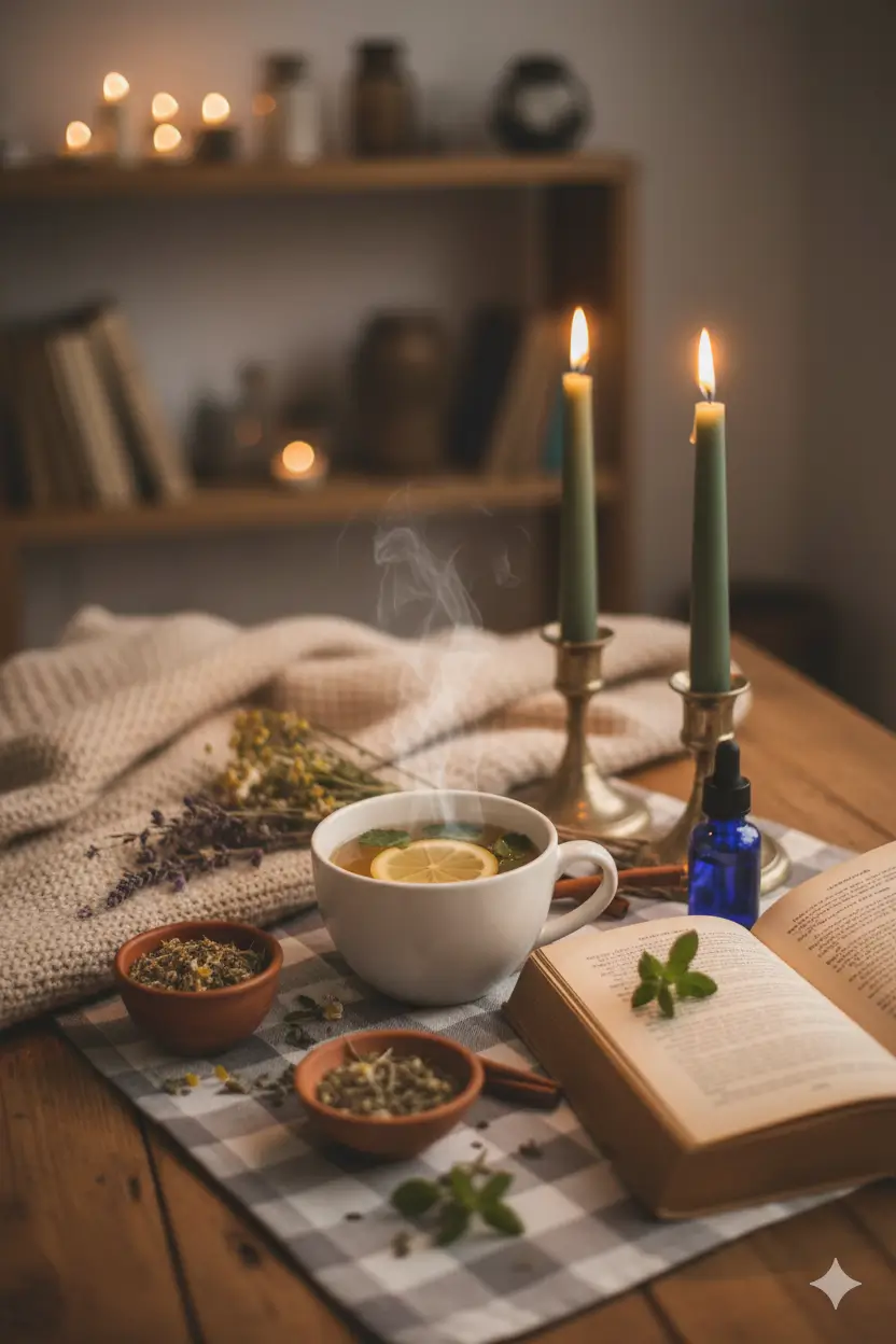 Wieczorny Relaks z Herbata Ziolowa i Ksiazka