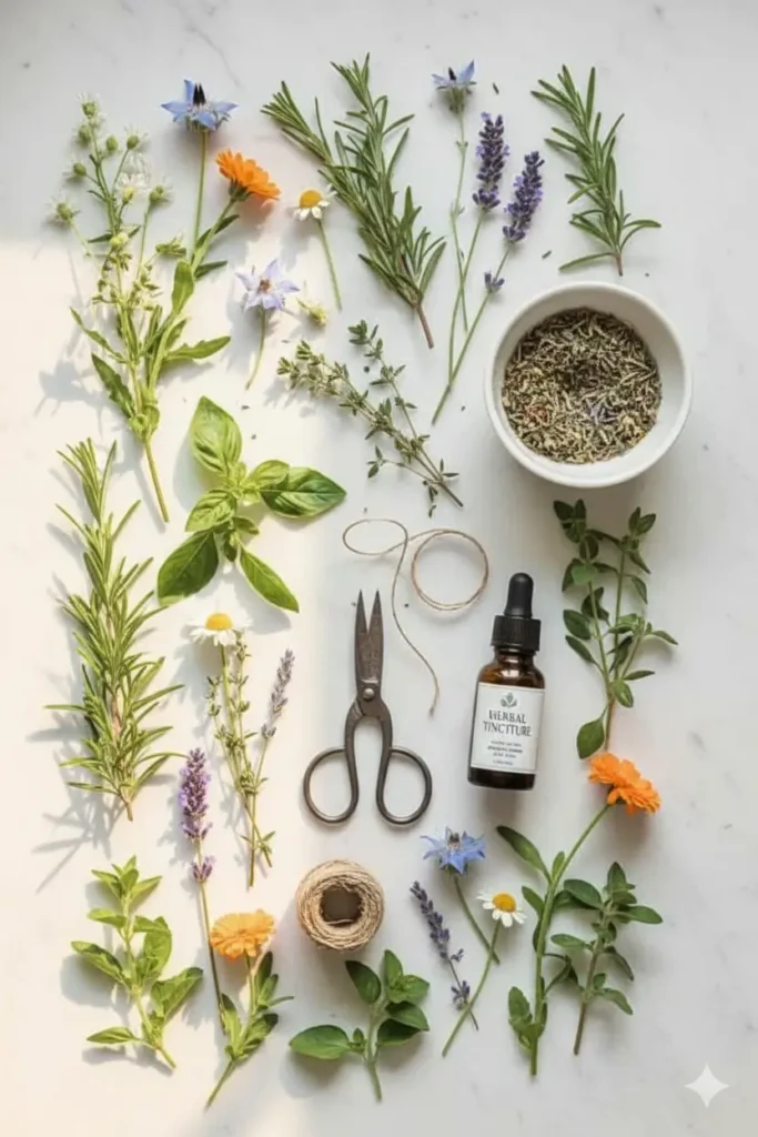 ziołowy ogród na stole