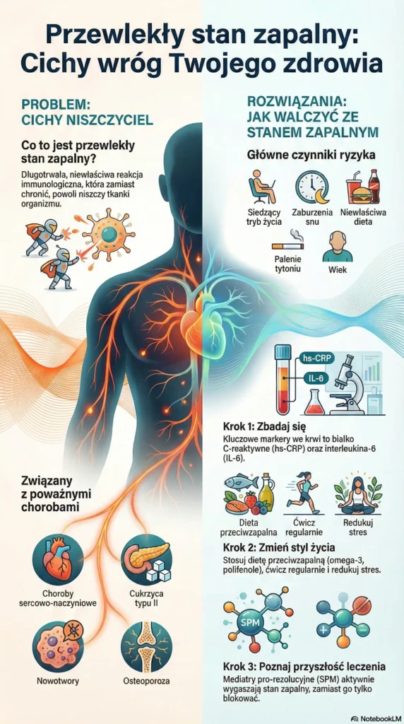 Infografika Cichy wróg Twojego zdrowia przewlekły stan zapalny