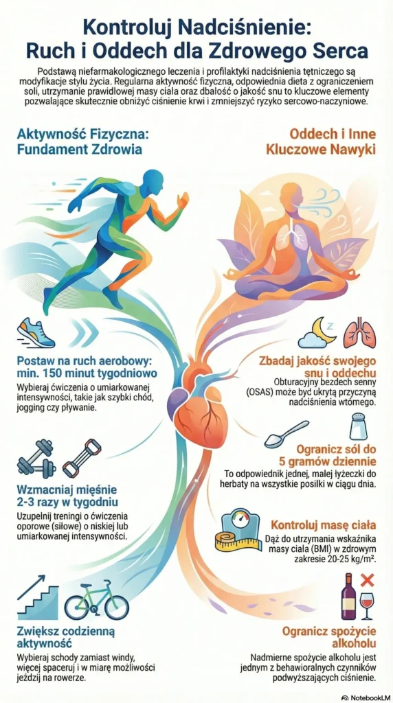 infografika Kontroluj Nadciśnienie Ruchem i Oddechem
