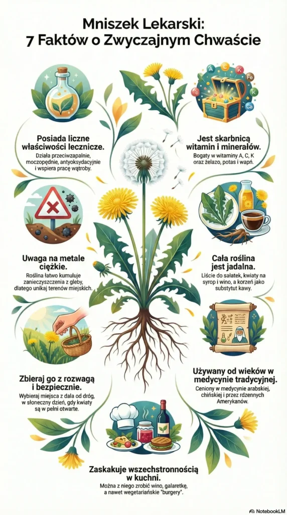 Infografika Mniszek lekarski Niesamowite Fakty