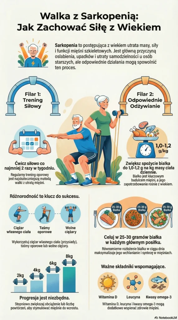 infografika Sarkopenia Jak zachować siłę z wiekiem