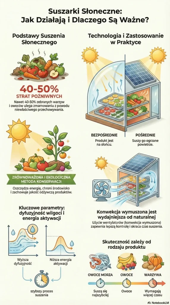 infografika Suszenie słoneczne- Podstawy i technologi