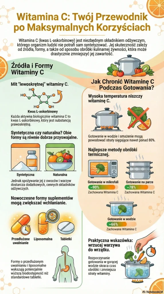 infografika Witamina C- Maksymalne Korzyści i Formy