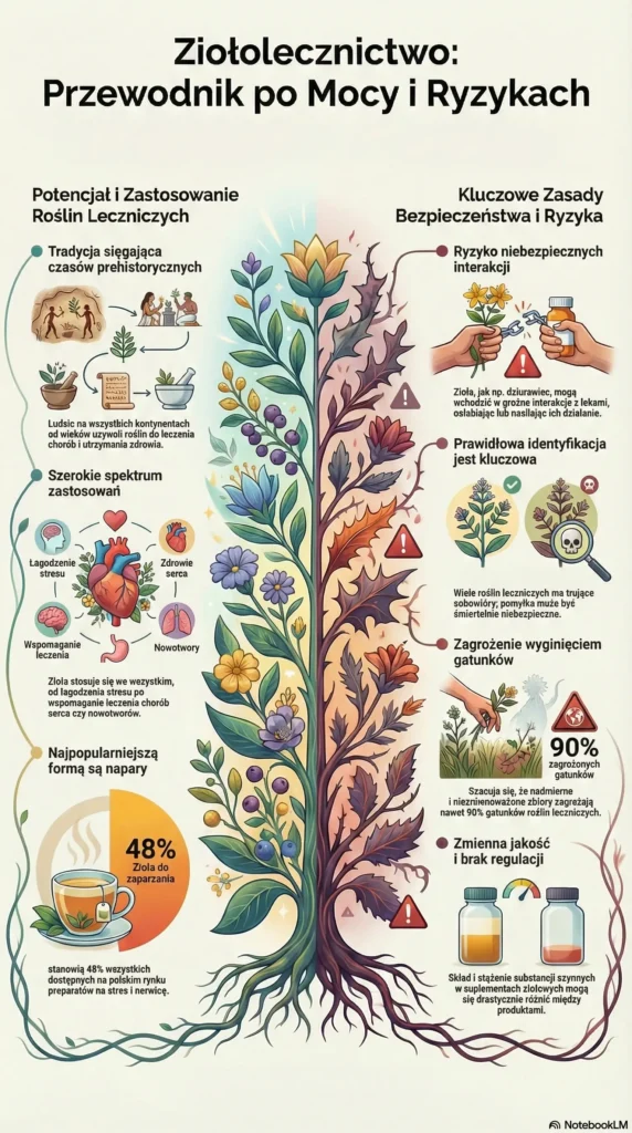 Infografika Ziołolecznictwo- Moc i Ryzyka