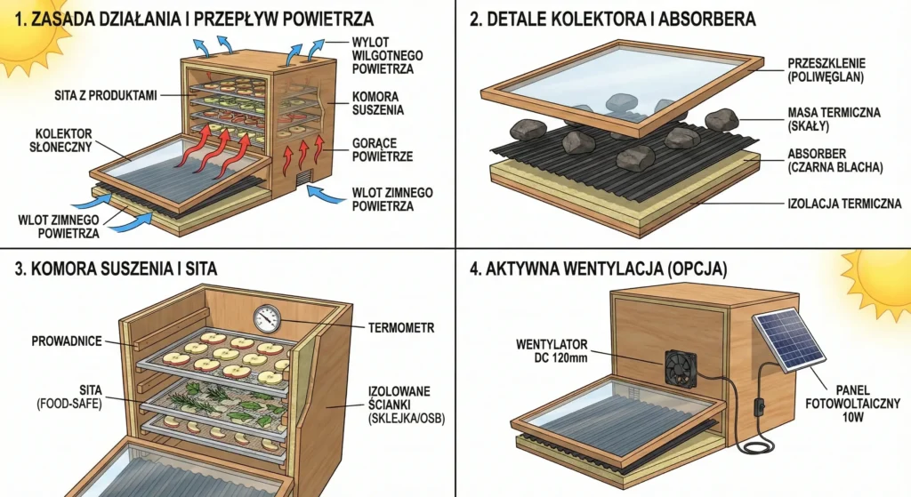 suszarka słoneczna schemat