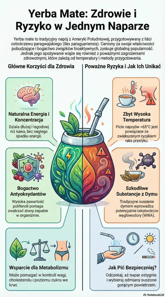 infogafika Yerba Mate Korzyści i Zagrożenia