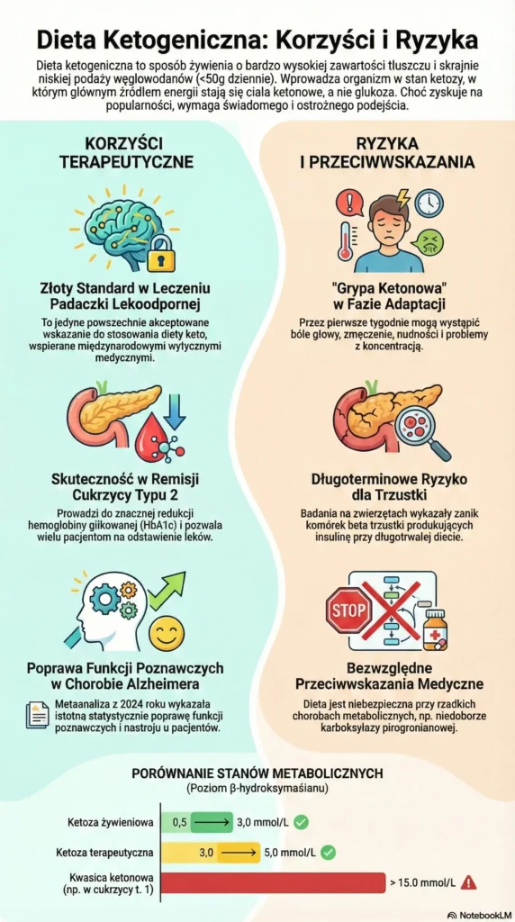 infografika Dieta Keto Korzyści i Ryzyka