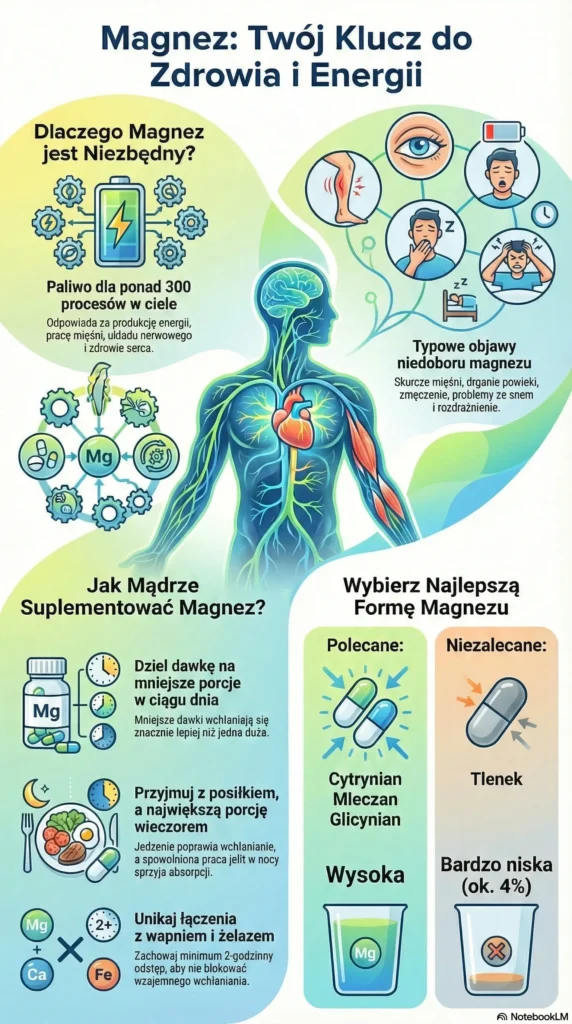 infografika Magnez Klucz do Zdrowia i Energii