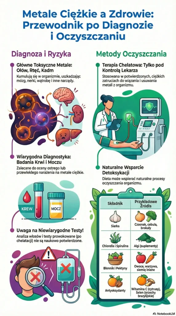 infografika Metale Ciężkie Diagnoza i Oczyszczanie