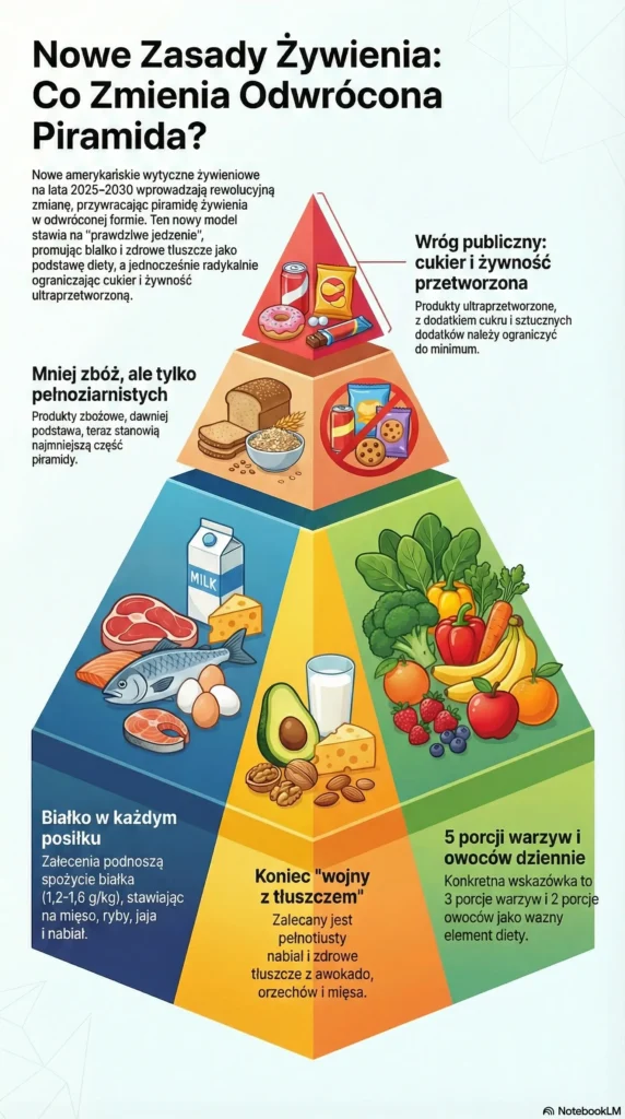 infografika Odwrócona Piramida i Nowe Zasady Diety