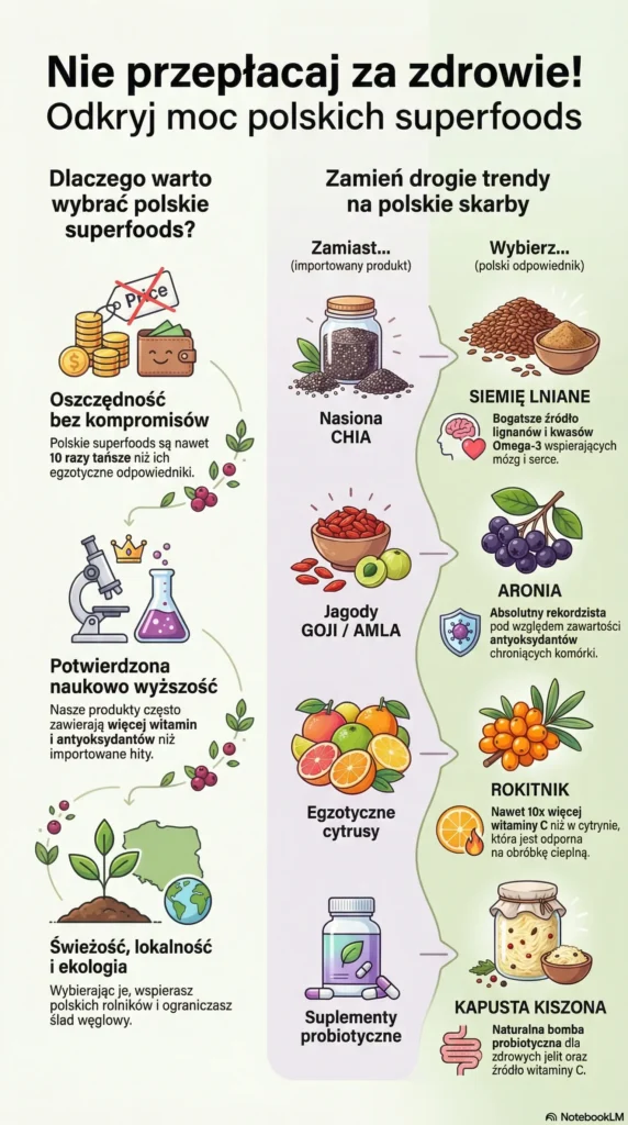 infografika Polskie superfoods moc i oszczędność