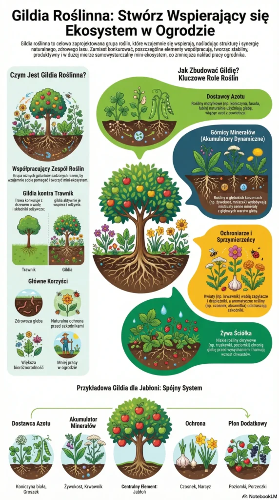 infografika Roślinna Gilda Ekosystem Wspierający Ogród