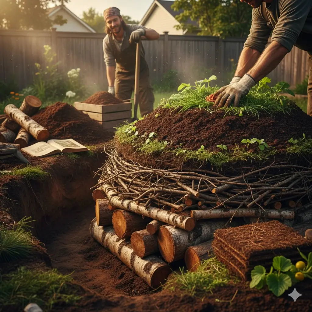 Hugelkultura biologiczna bateria w Twoim ogrodzie Inżynieria rozkładu dla praktyków