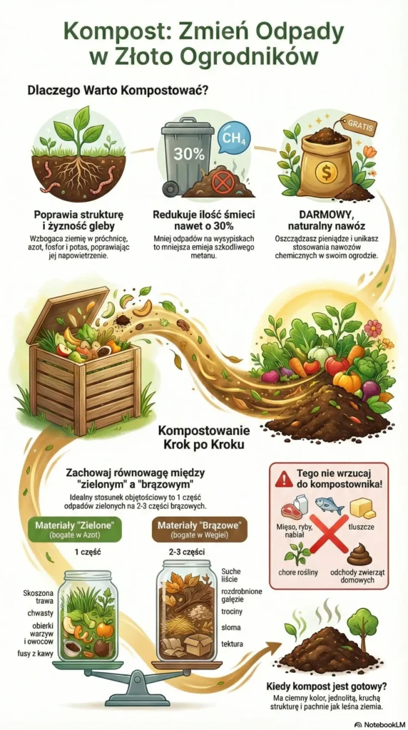 infografika Kompostowanie Złoto Ogrodników