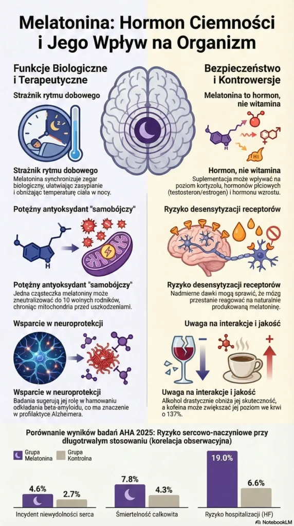 infografika Melatonina Hormon Ciemności i Organizm
