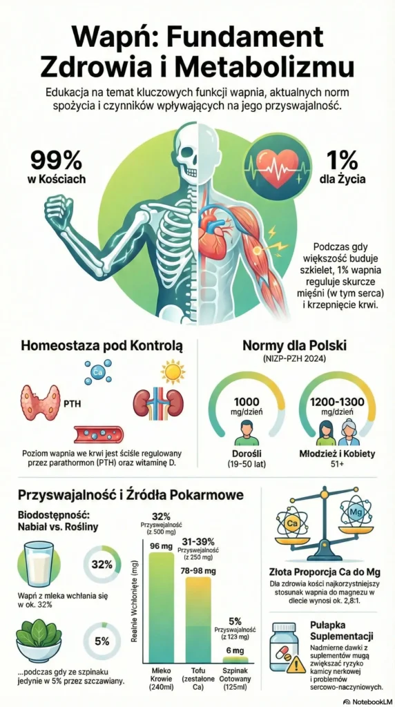 infografika Wapń Fundament Zdrowia i Metabolizmu