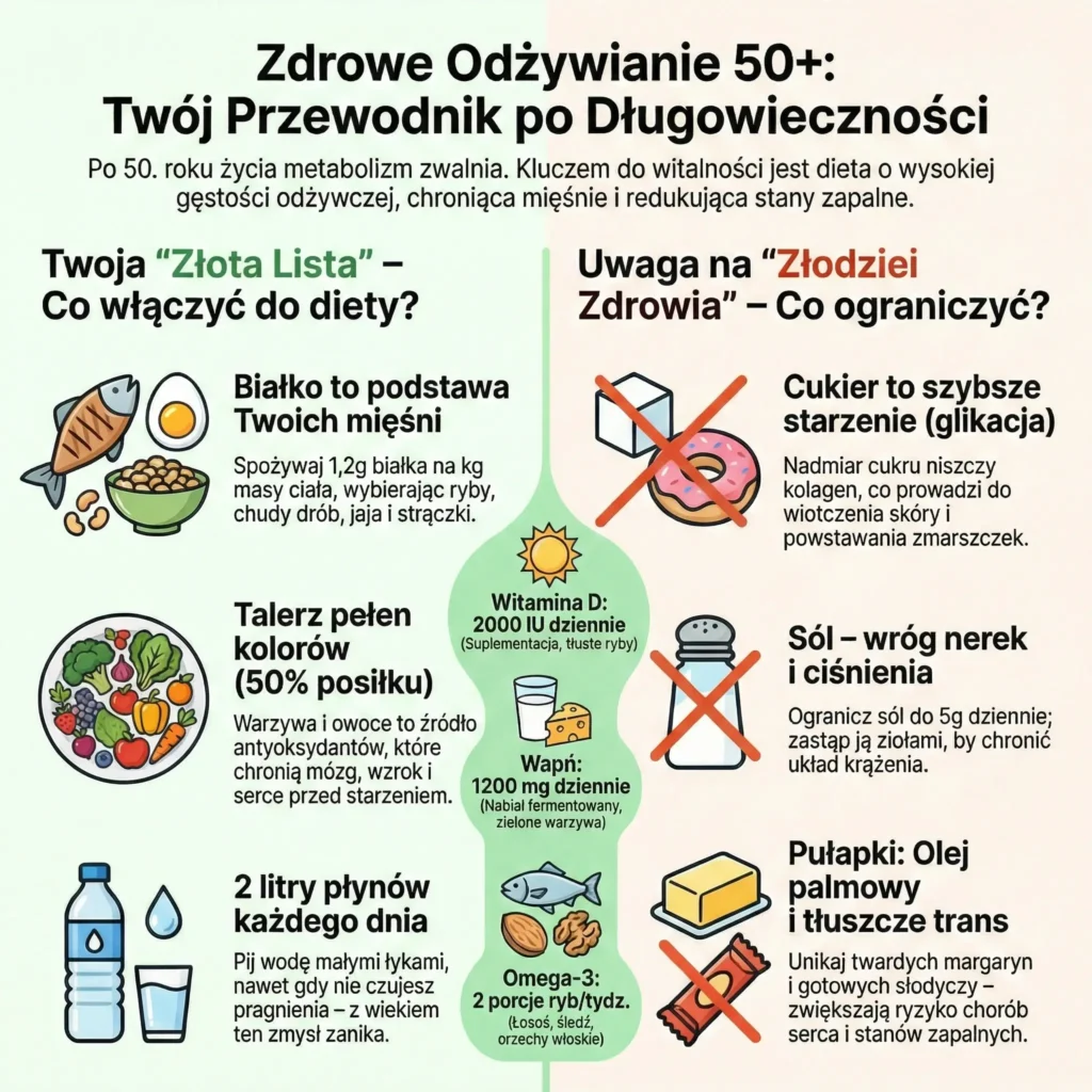 infografika Zdrowe odżywianie po pięćdziesiątce
