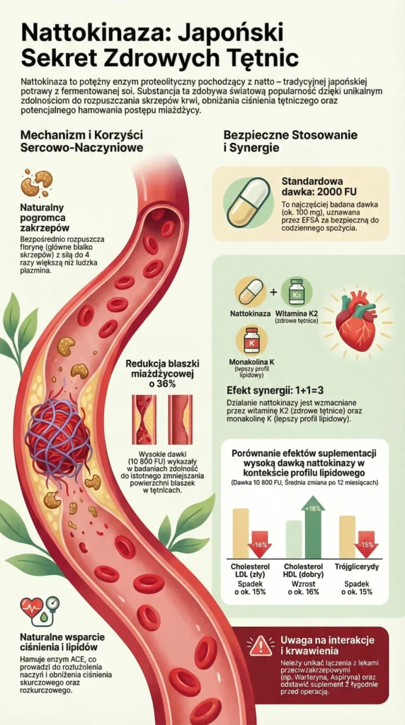 infografika Nattokinaza i zdrowie tętnic