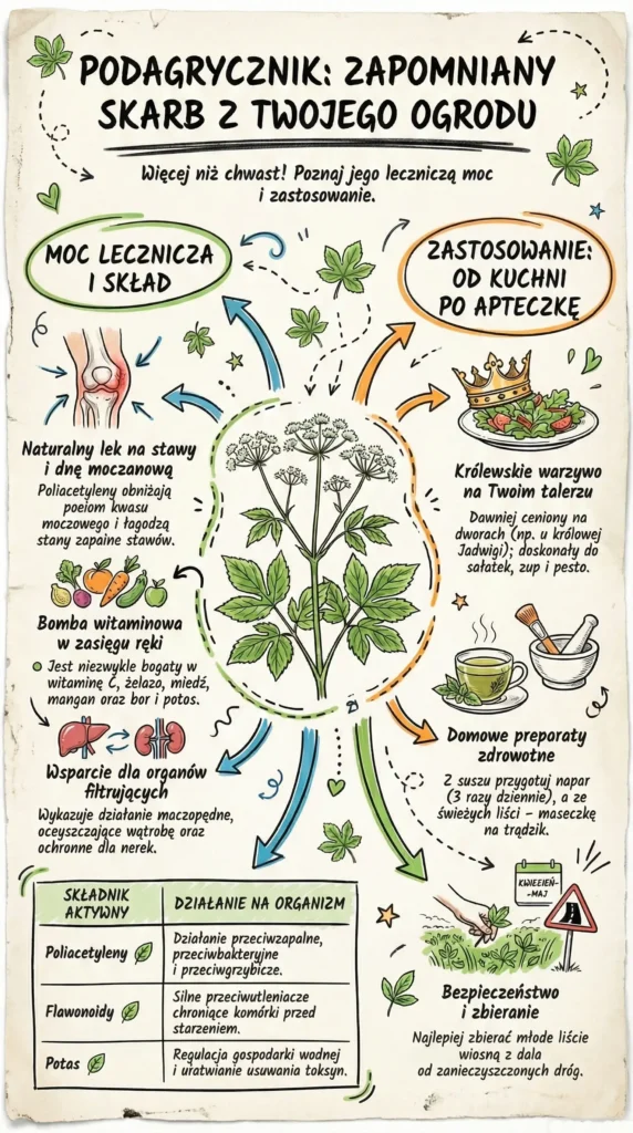 infografika Podagrycznik zapomniany skarb z ogrodu