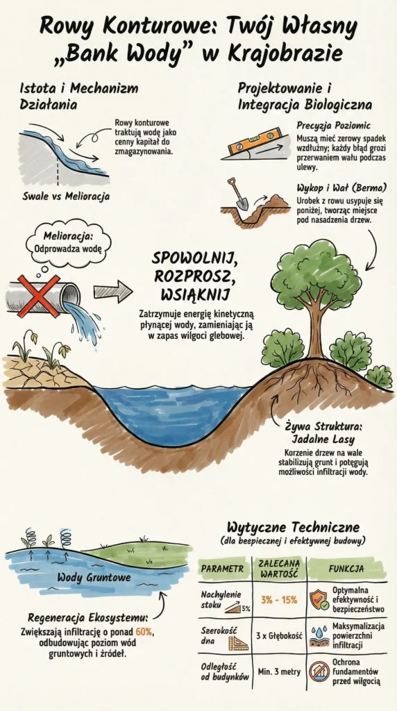 Rowy konturowe i retencja wody