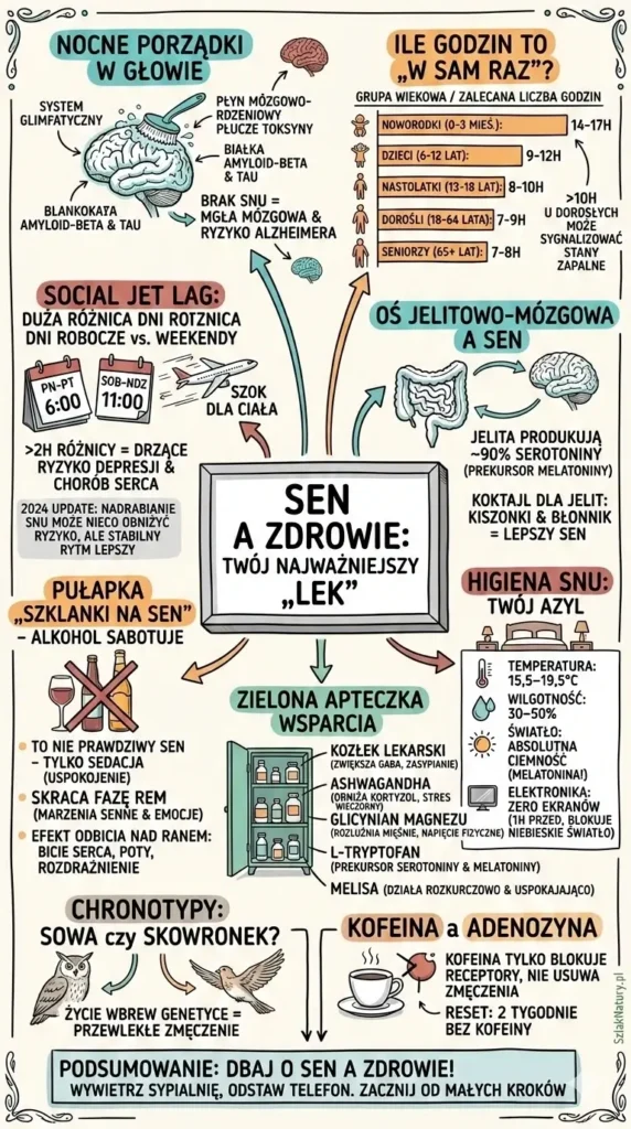 infografika Sen a zdrowie dlaczego nocna regeneracja to Twój najważniejszy lek