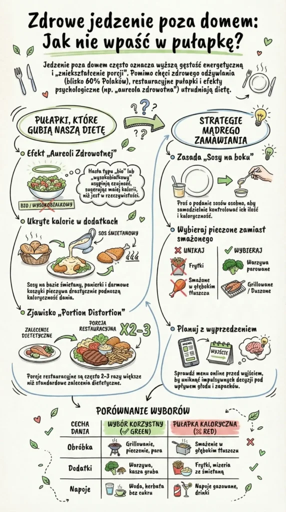 infografika Zdrowe jedzenie poza domem