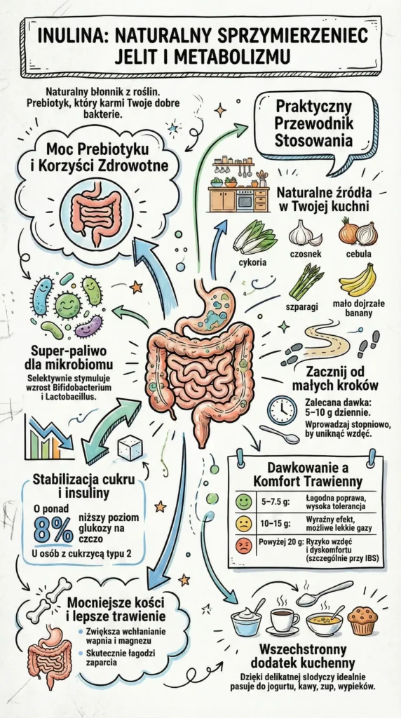 Infografika Inulina zdrowie jelit i metabolizm