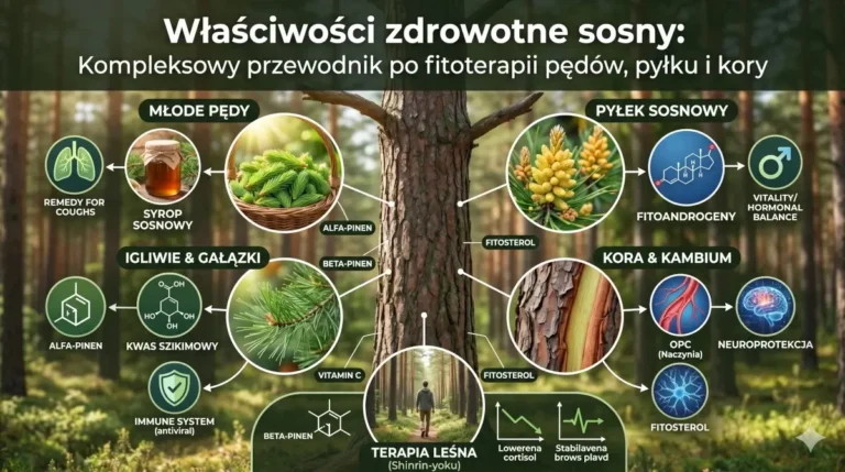 Właściwości zdrowotne sosny Kompleksowy przewodnik po fitoterapii pędów pyłku i kory1