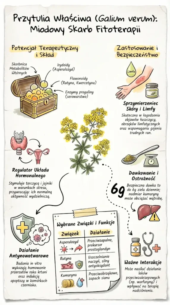 infografika Przytulia właściwa skarb fitoterapii